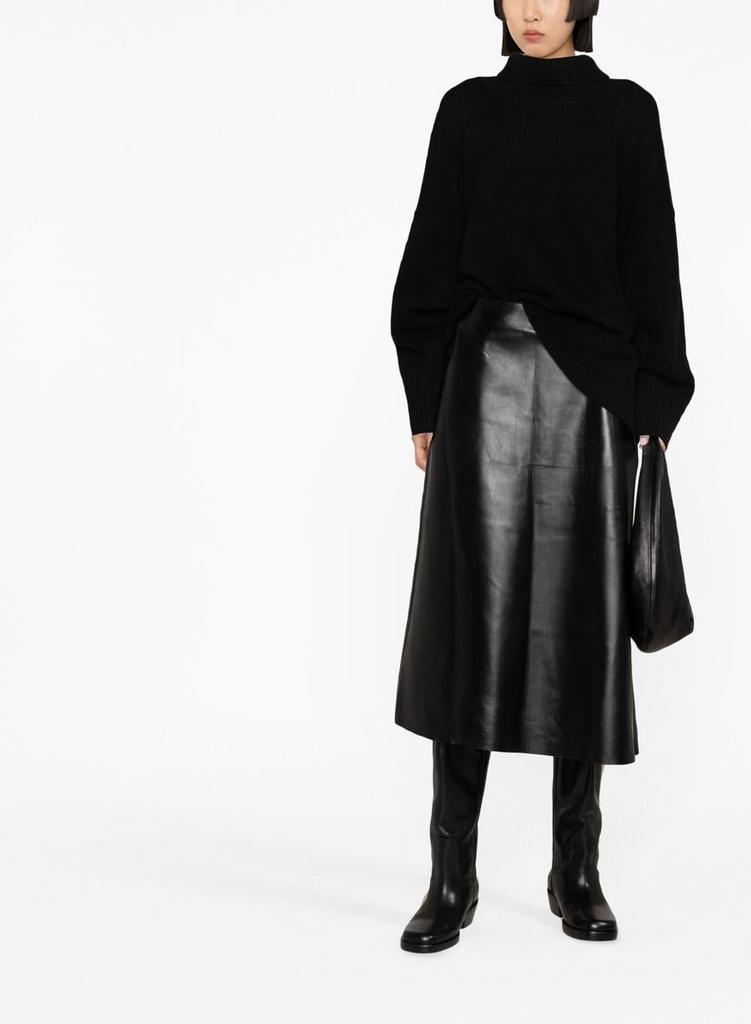 CHLOÉ Leather midi skirt商品第3张图片规格展示