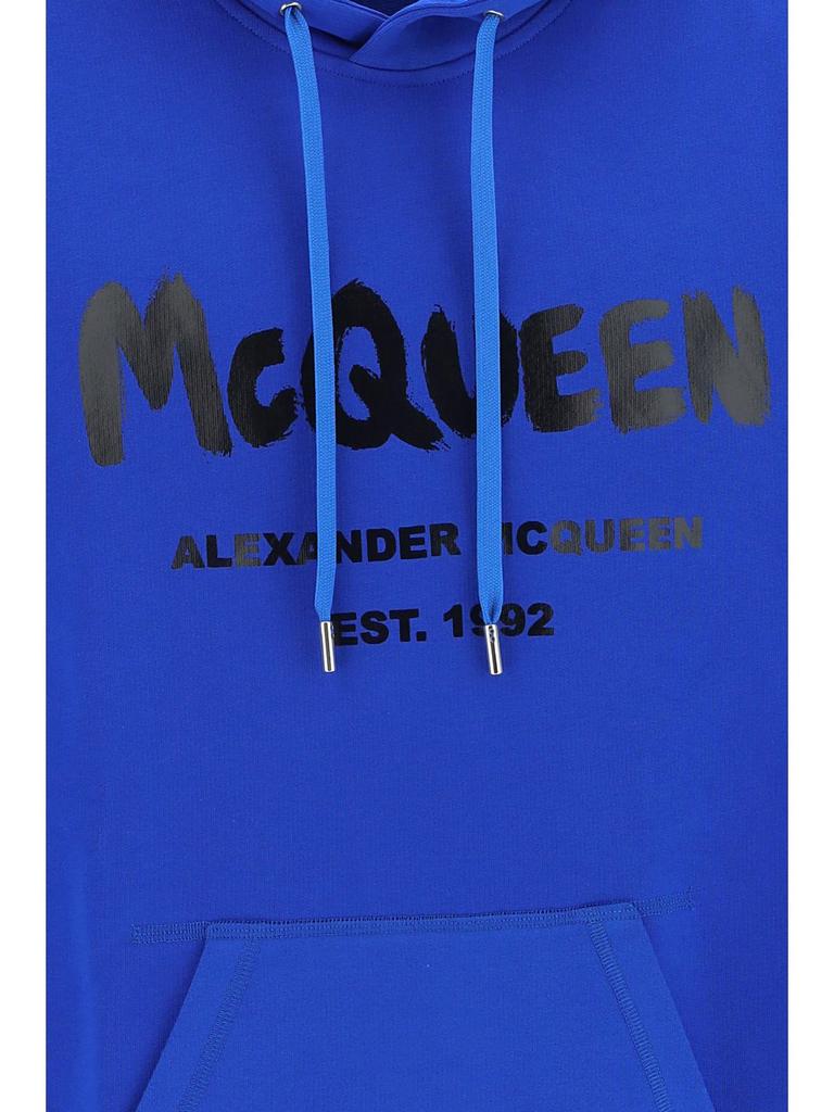 Alexander McQueen Logo Printed Drawstring Hoodie商品第3张图片规格展示
