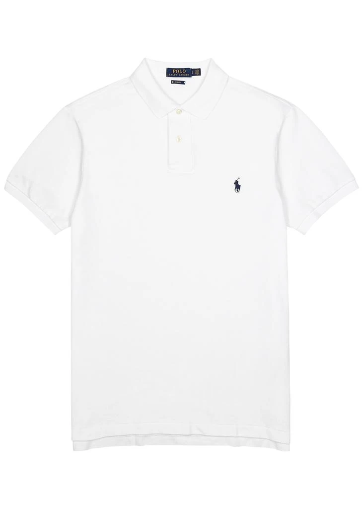 商品Ralph Lauren|White slim piqué-cotton polo shirt,价格¥1120,第1张图片