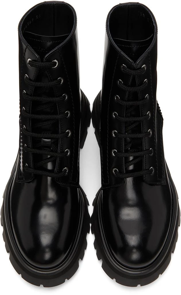 商品Alexander McQueen|Black Patent Lace-Up Boots,价格¥3527,第5张图片详细描述