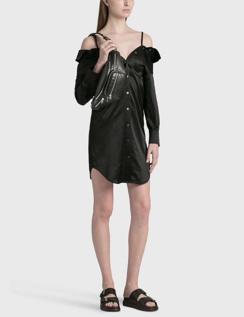 商品Alexander Wang|Off The Shoulder Shirt Dress With Scrunchie Strap,价格¥1801,第4张图片详细描述