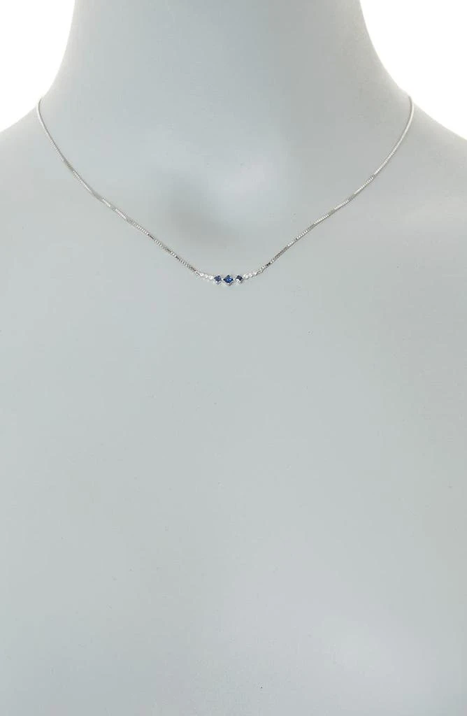 商品Bony Levy|18k White Gold El Mar Sapphire Diamond Bar Pendant Necklace - 0.08 ctw,价格¥4249,第2张图片详细描述