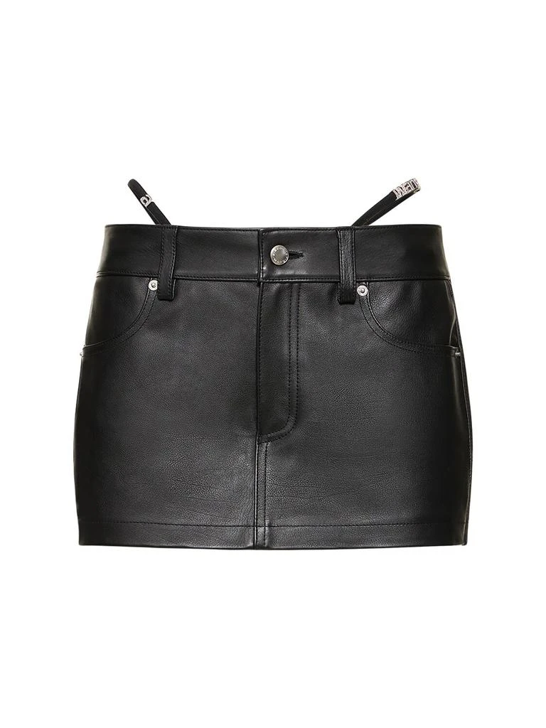 商品Alexander Wang|Leather Mini Skort W/ Buckle Belt,价格¥4563,第1张图片