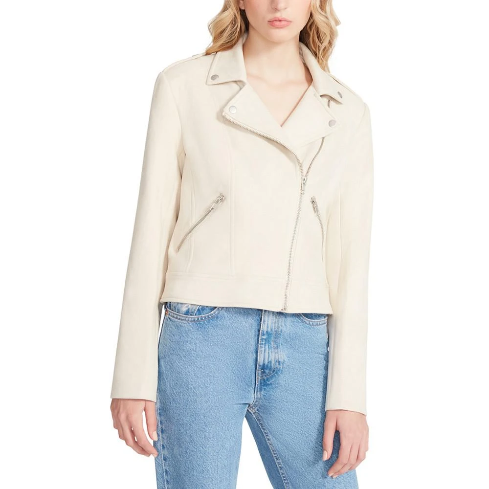 商品Steve Madden|Women's Faux-Suede Zip-Front Moto Jacket,价格¥442,第1张图片