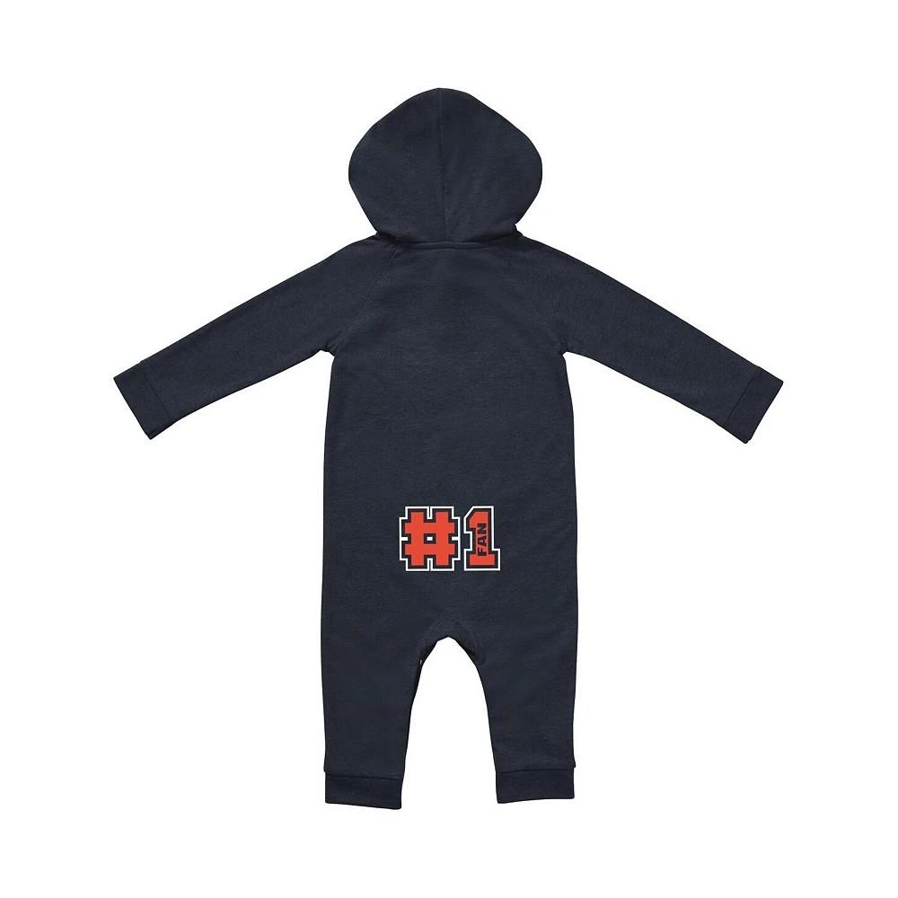 商品Colosseum|Newborn and Infant Boys and Girls Navy Illinois Fighting Illini Henry Pocketed Raglan Hoodie Romper,价格¥224,第2张图片详细描述