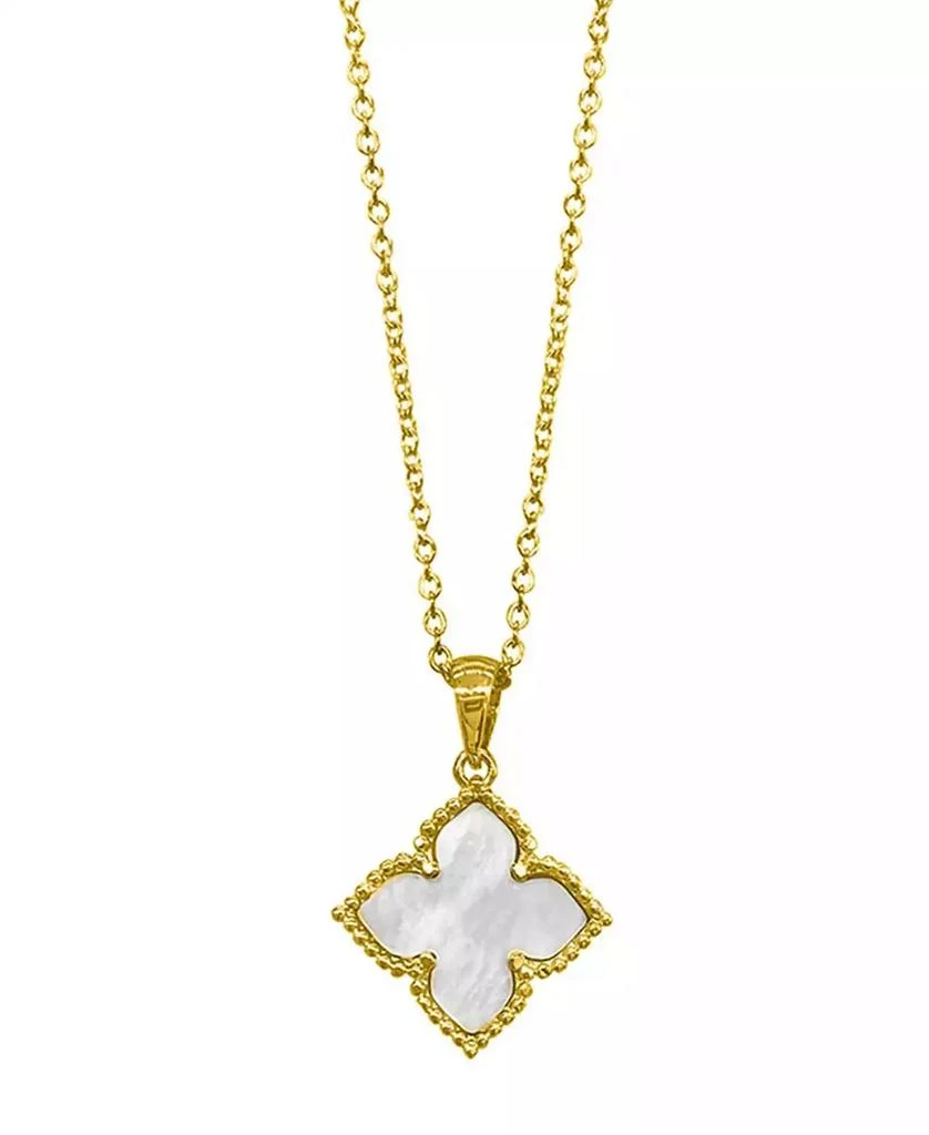 商品ADORNIA|16-18" Adjustable 14K Gold Plated Flower Imitation Mother of Pearl Necklace,价格¥192,第1张图片