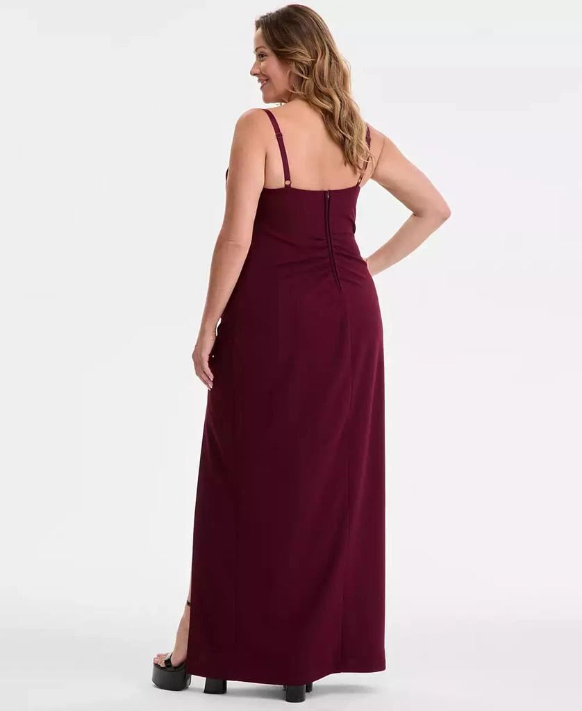 商品Emerald Sundae|Trendy Plus Size Cowlneck Side-Ruched Maxi Dress, Created for Macy's,价格¥585,第5张图片详细描述