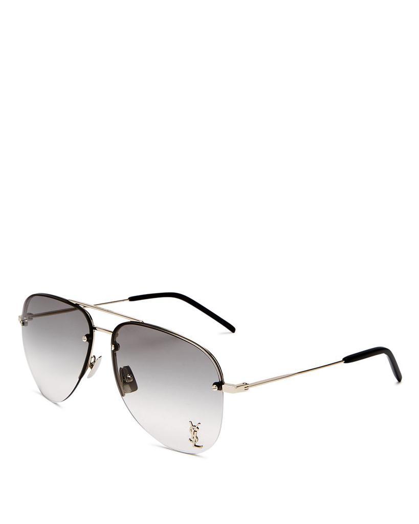 商品Yves Saint Laurent|Unisex Brow Bar Aviator Sunglasses, 59mm,价格¥3366,第1张图片