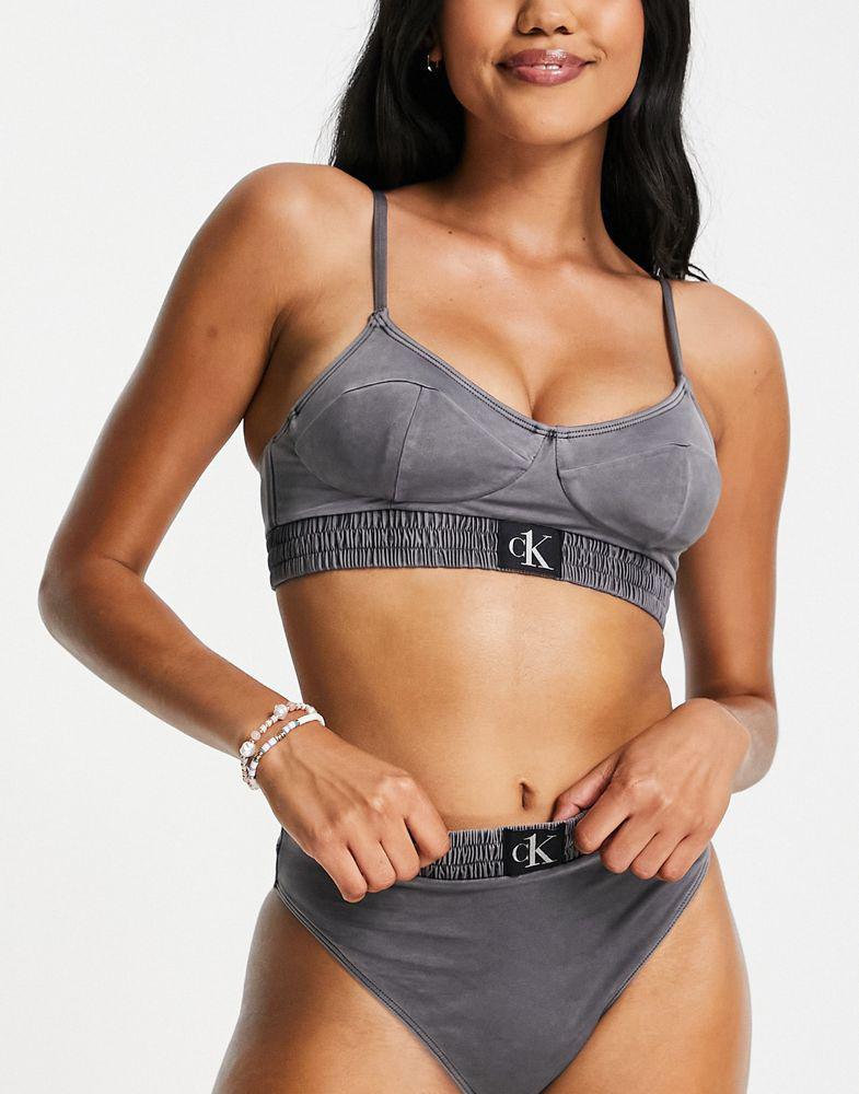 商品Calvin Klein|Calvin Klein Authentic crop bikini top in black,价格¥184,第1张图片