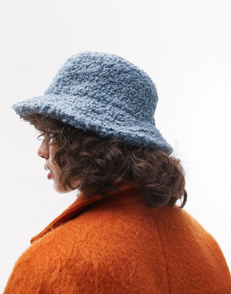 Topshop borg bucket hat in teal商品第3张图片规格展示