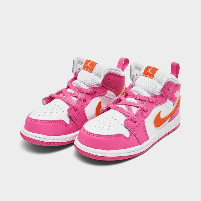 Girls’ Toddler Air Jordan 1 Mid Casual Shoes商品第2张图片规格展示