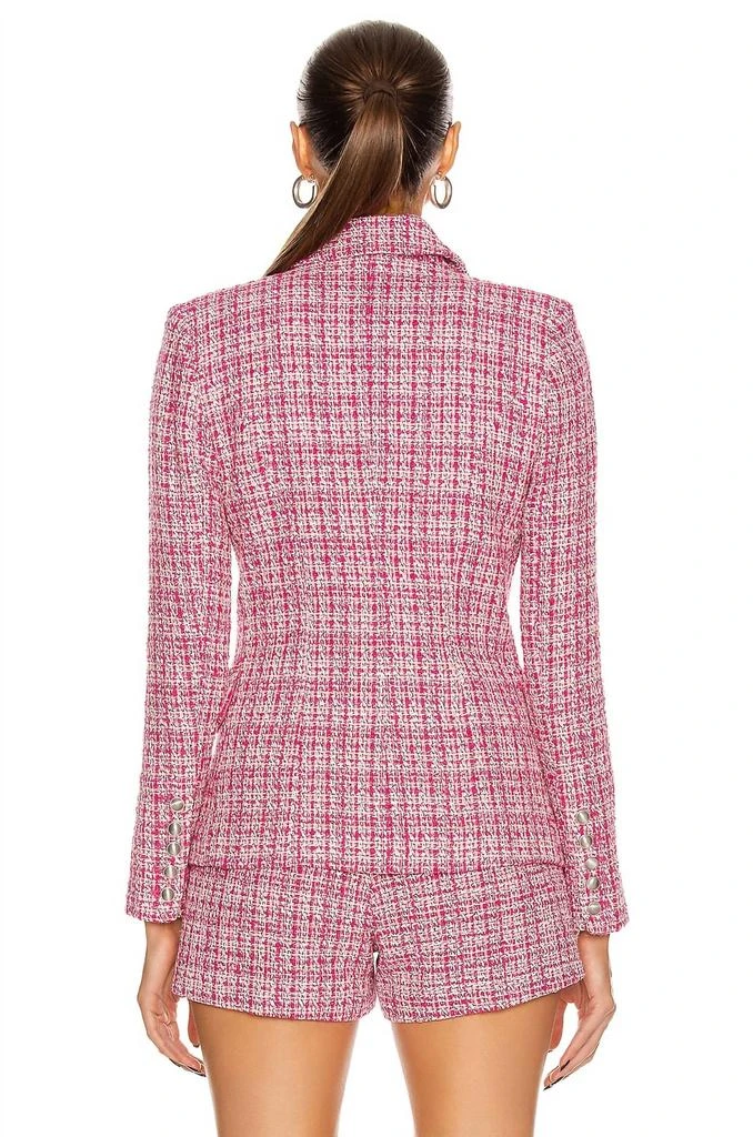 商品L'Agence|Kenzie Tweed Double-Breasted Blazer And Shorts Set In Pink,价格¥1691,第4张图片详细描述