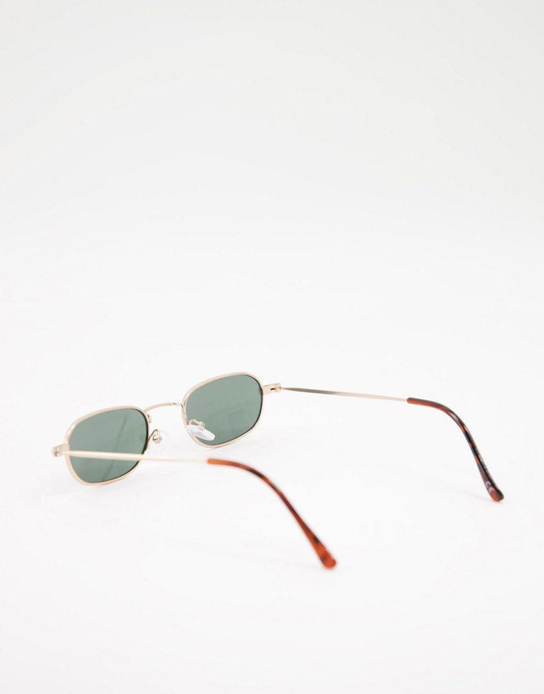 ASOS DESIGN mini square sunglasses in gold metal商品第3张图片规格展示