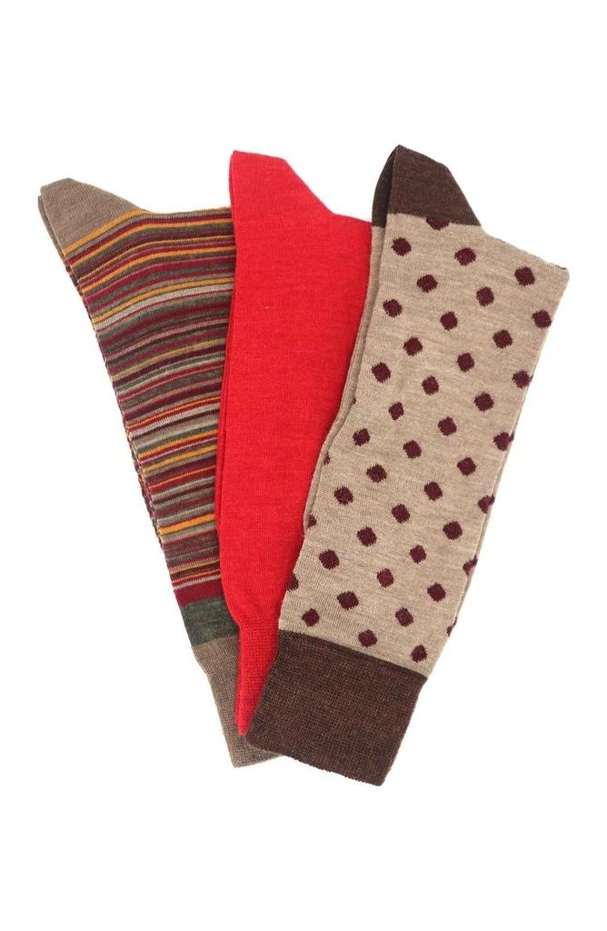 商品Lorenzo Uomo|Lorenzo Wool Pattern Socks - Pack of 3,价格¥151,第2张图片详细描述