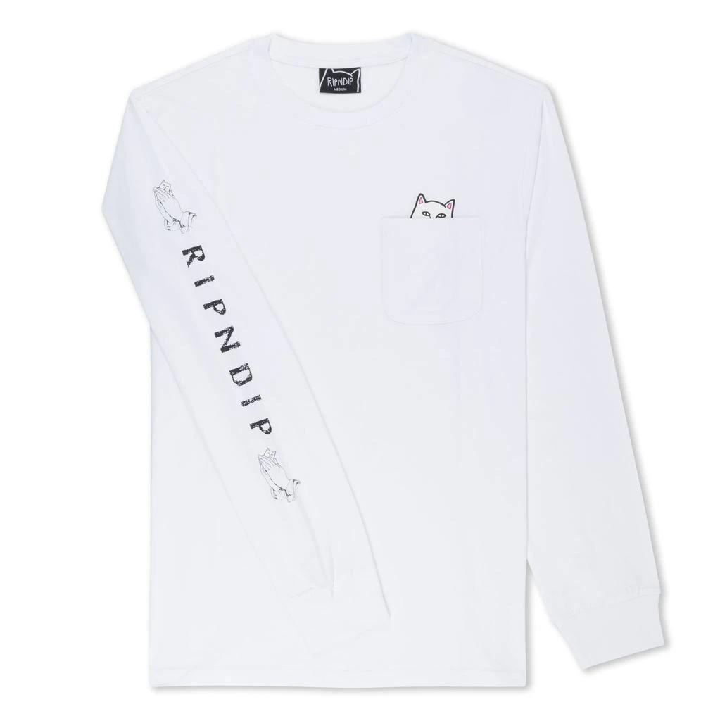 商品RIPNDIP|Lord Nermal Pocket L/S (White),价格¥350,第4张图片详细描述