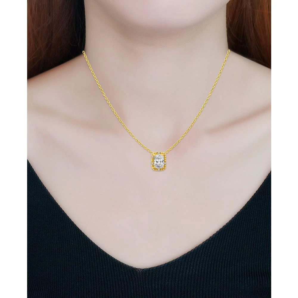 商品Giani Bernini|Cubic Zirconia Bead Frame Pendant Necklace in 18k Gold-Plated Sterling Silver, 16" + 2" extender, Created for Macy's,价格¥558,第2张图片详细描述