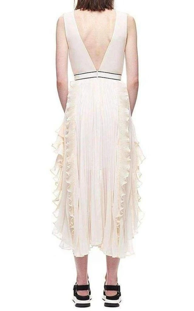 商品Self Portrait|V-Neck Dress with Fluted Pleats,价格¥2466,第2张图片详细描述