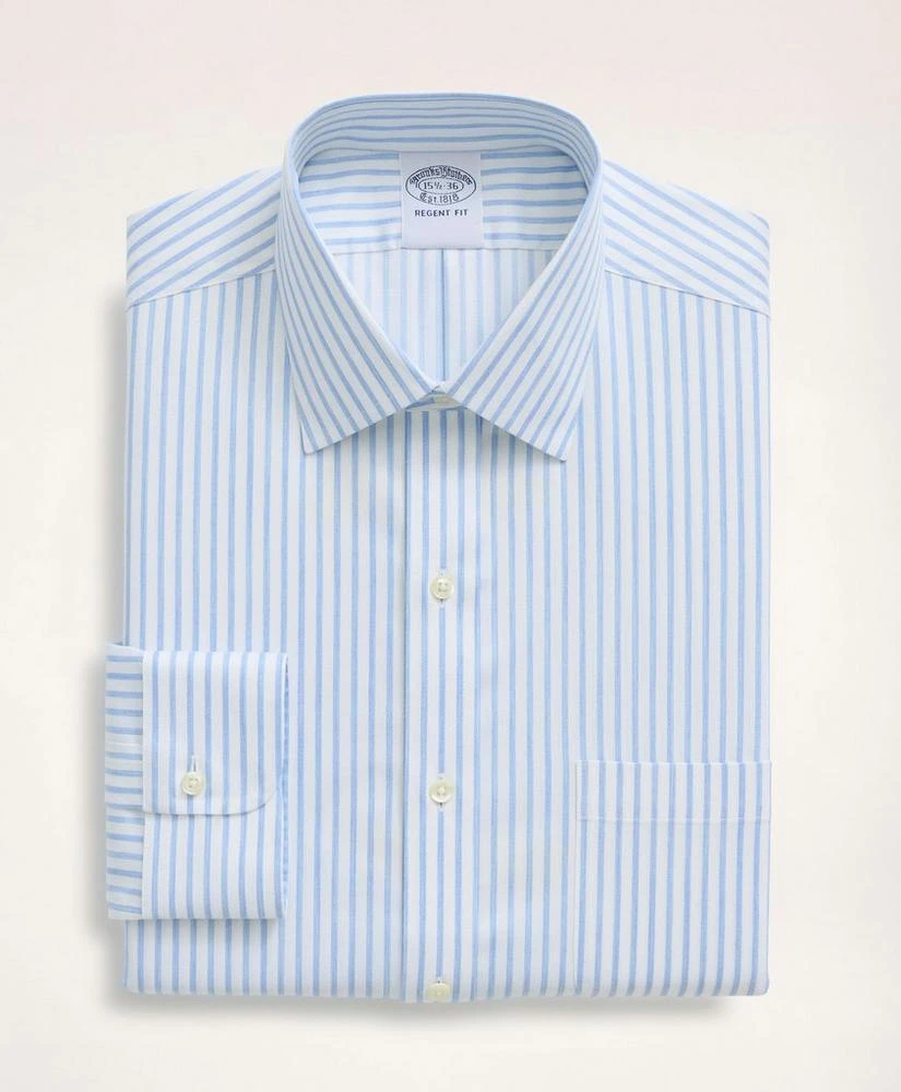商品Brooks Brothers|Stretch Regent Regular-Fit Dress Shirt, Non-Iron Twill Stripe  Ainsley Collar,价格¥960,第3张图片详细描述
