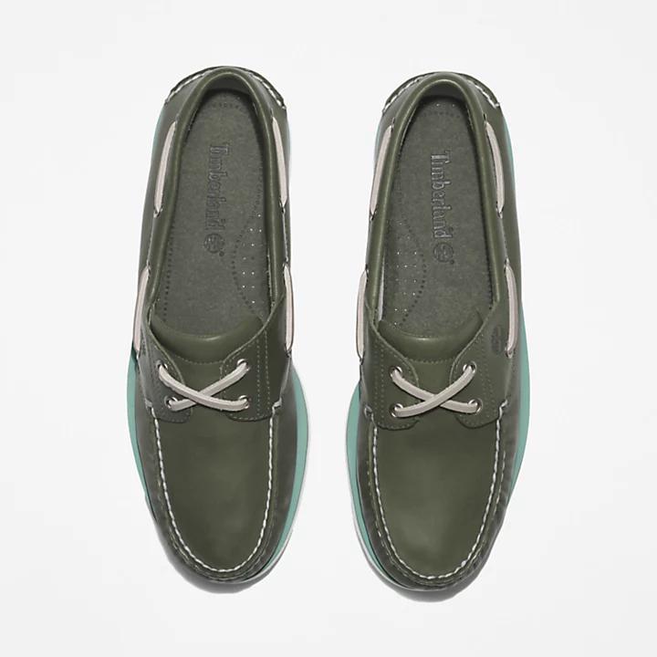 Timberland® 2-Eye Classic Boat Shoe for Men in Dark Green商品第2张图片规格展示