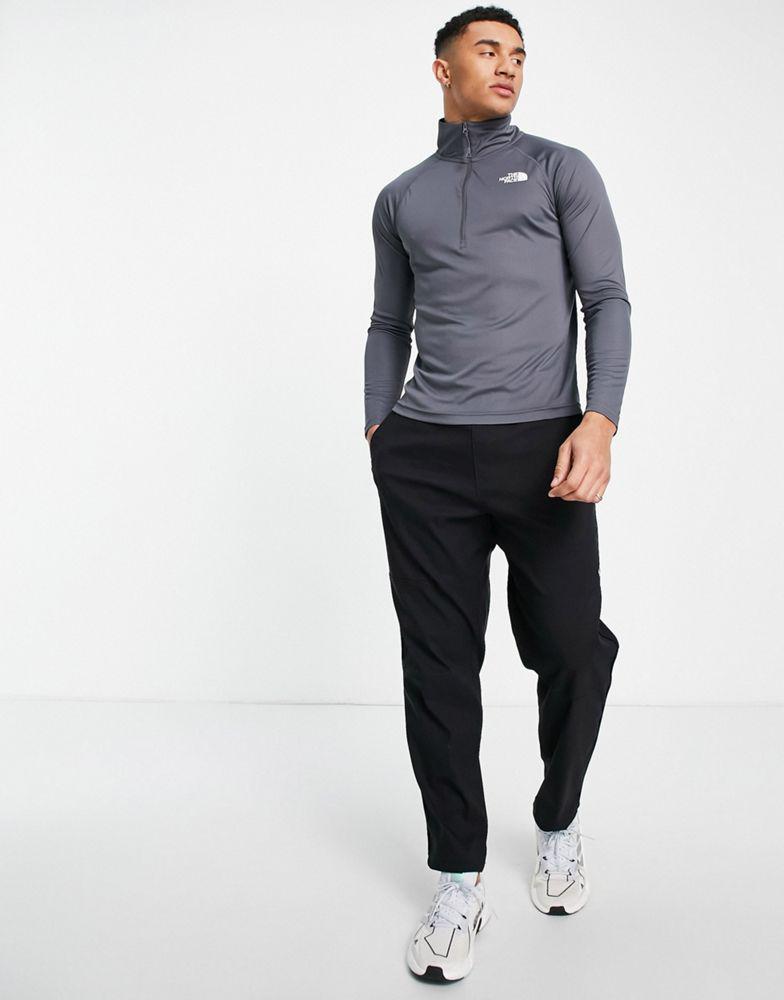 The North Face Flex II 1/4 zip long sleeve top in dark grey商品第4张图片规格展示