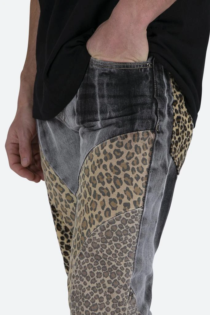 D422 Leopard Straight Denim - Black/Brown 商品