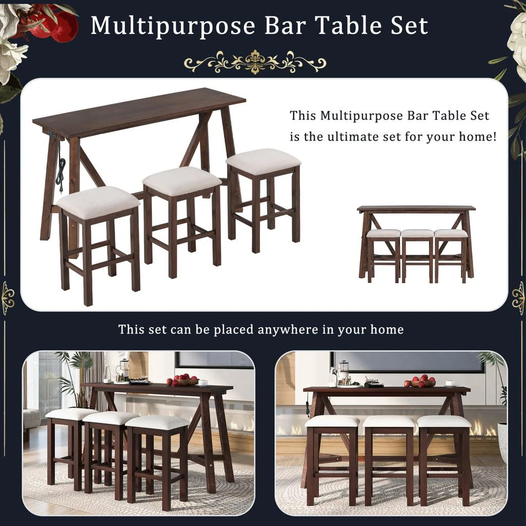 商品Simplie Fun|Dining and Kitchen Set in Rubberwood,价格¥4179,第5张图片详细描述