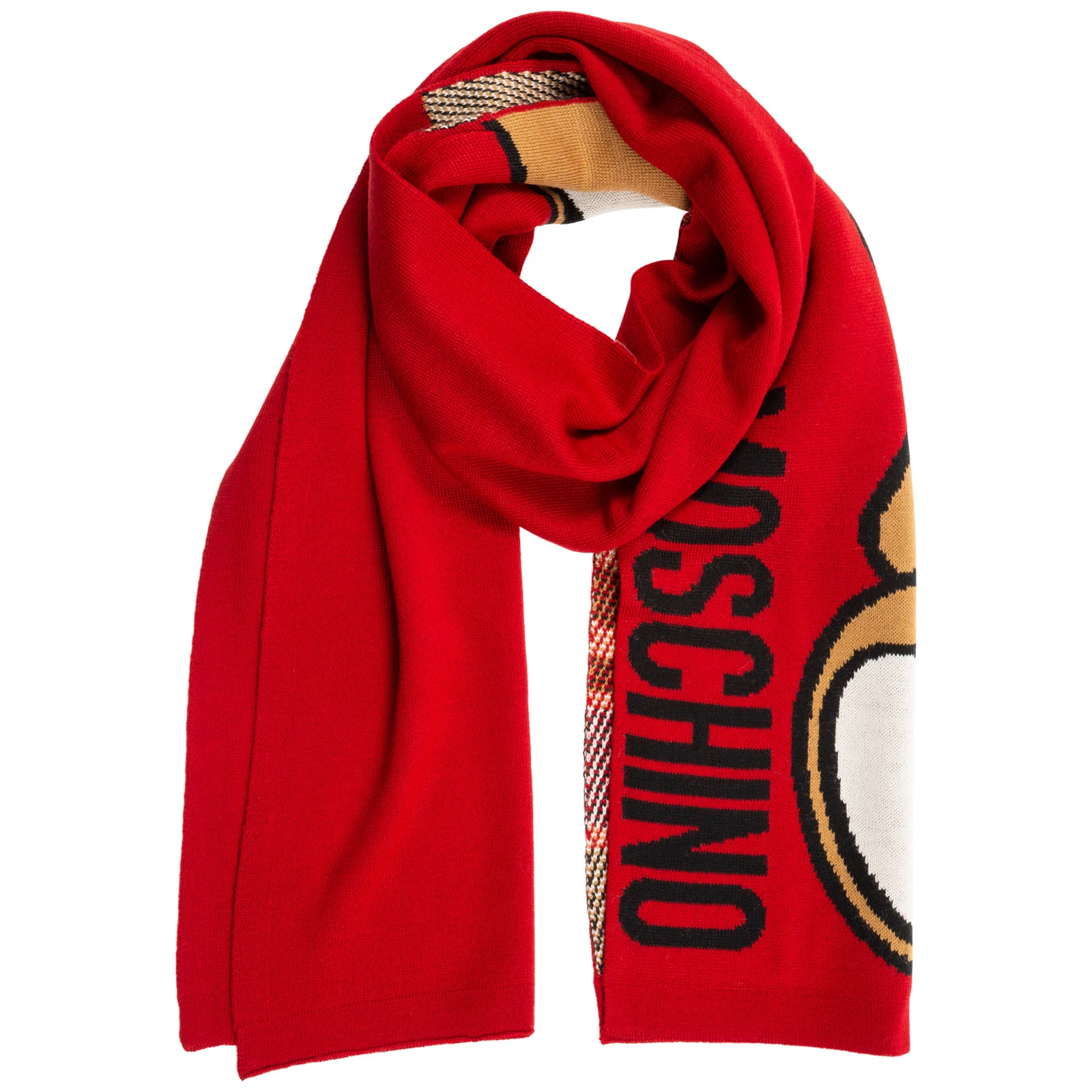 商品[国内直发] Moschino|MOSCHINO 女士红色小熊围巾 30673-M2556-007,价格¥503,第1张图片
