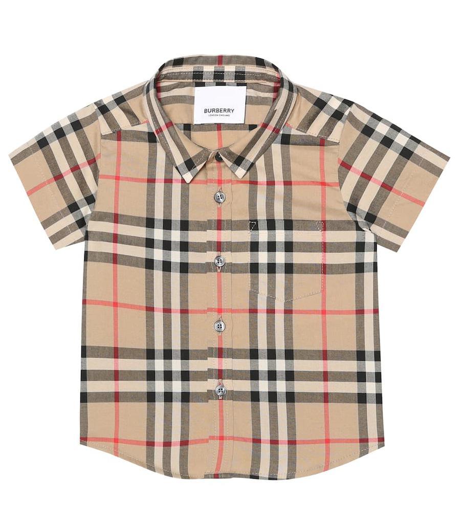 商品Burberry|Check婴儿棉质衬衫,价格¥1146,第1张图片