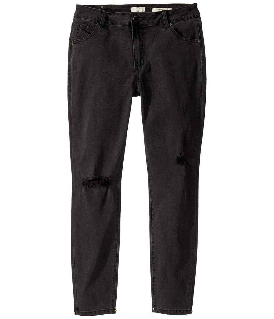 商品Cotton On|Teen Mid-Rise Grazer Skinny Jeans in Washed Black Knee Rips,价格¥76,第1张图片