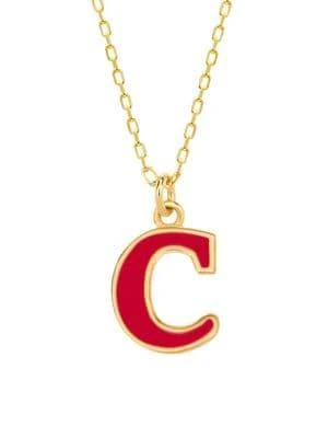 商品Gabi Rielle|Love in Bloom 14K Gold Vermeil & Enamel Initial C Necklace,价格¥537,第1张图片