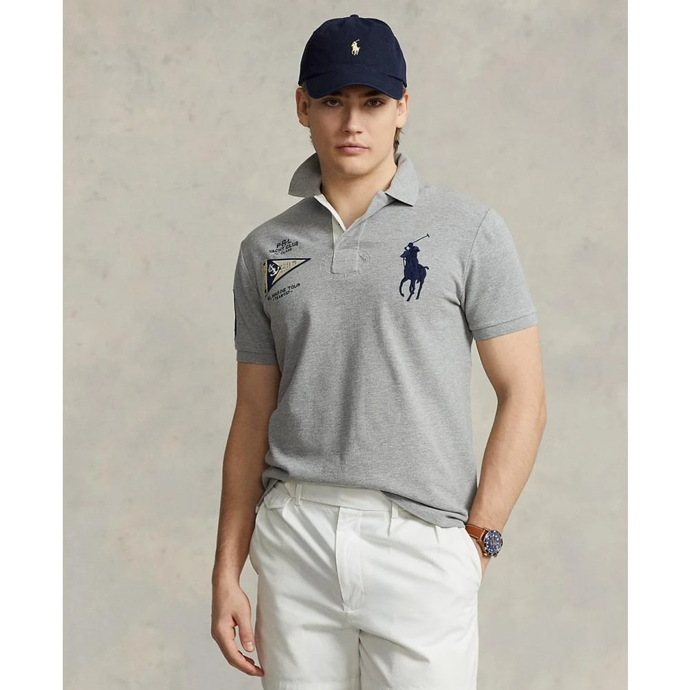 商品Ralph Lauren|Men's Custom Slim Fit Big Pony Mesh Polo Shirt,价格¥582,第1张图片