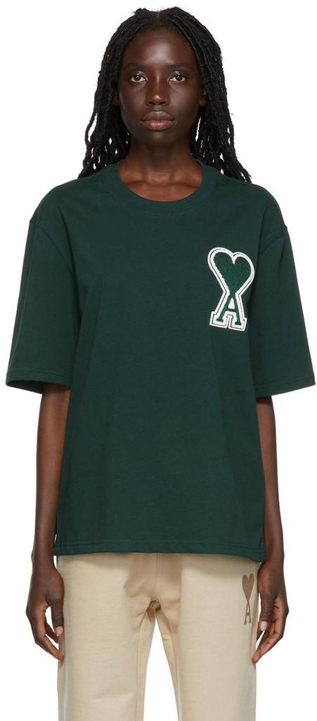 商品AMI|SSENSE Exclusive Green Cotton T-Shirt,价格¥635,第1张图片