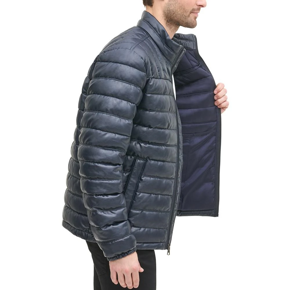 商品Tommy Hilfiger|Men's Quilted Faux Leather Puffer Jacket,价格¥590,第3张图片详细描述