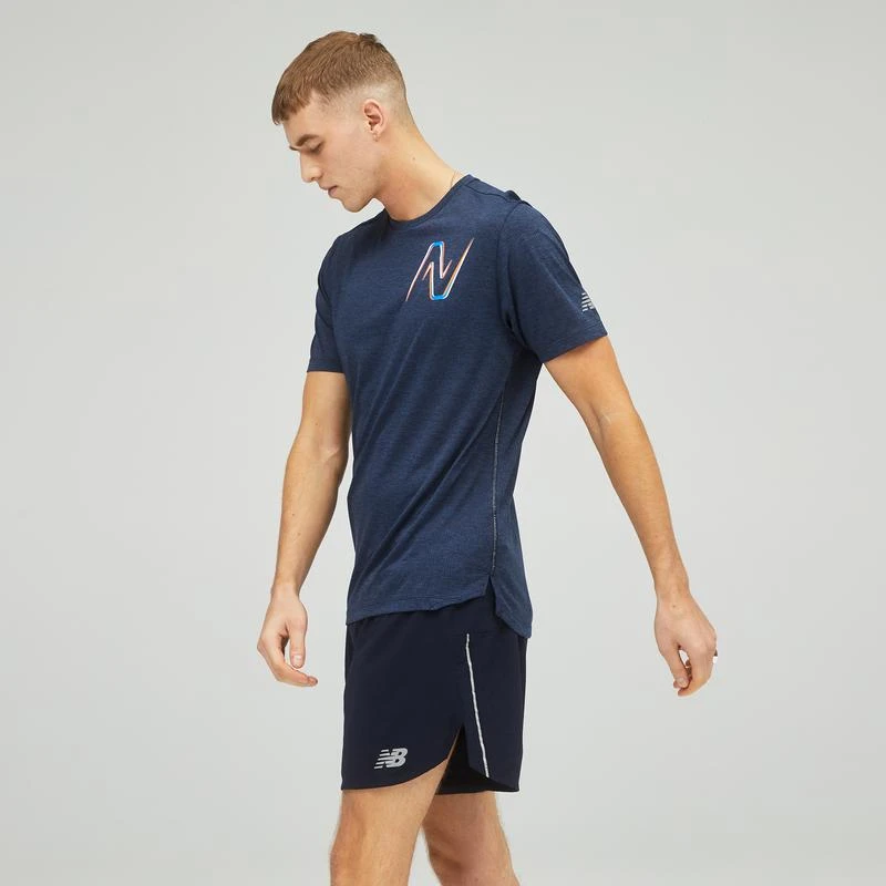 商品New Balance|New Balance Printed Impact Run S/S T-Shirt - Men's,价格¥193,第3张图片详细描述