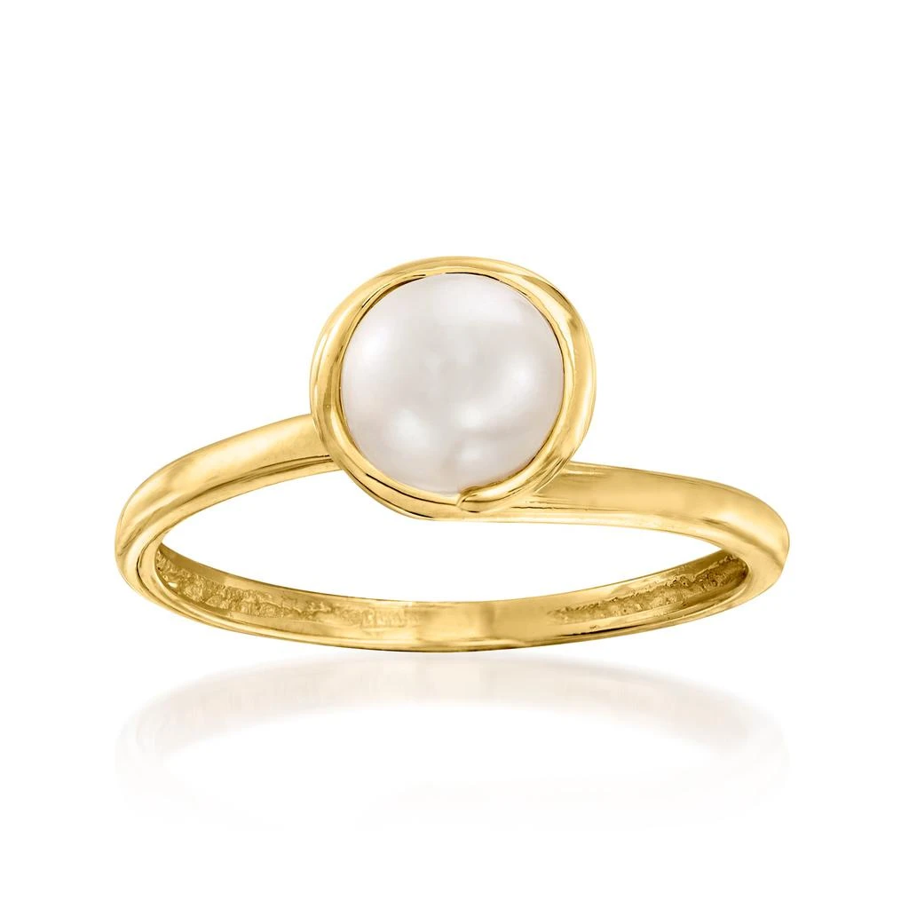 商品Ross-Simons|Ross-Simons 6mm Cultured Pearl Ring in 14kt Yellow Gold,价格¥1940,第1张图片