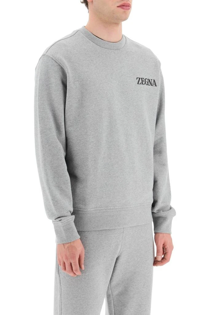 商品Zegna|Zegna rubberized logo crewneck sweatshirt,价格¥1647,第2张图片详细描述