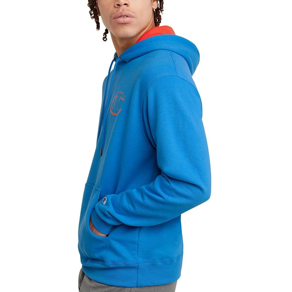 商品CHAMPION|Men's Powerblend Standard-Fit Logo-Print Fleece Hoodie,价格¥248,第3张图片详细描述