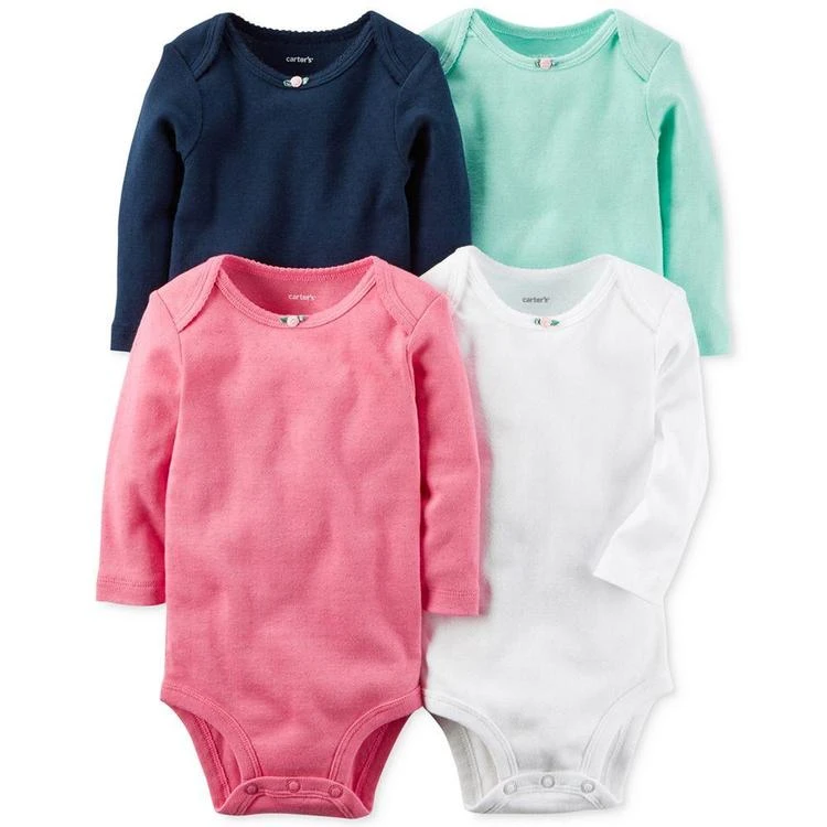 商品Carter's|4-Pk. Cotton Pointelle Bodysuits, Baby Girls,价格¥97,第1张图片