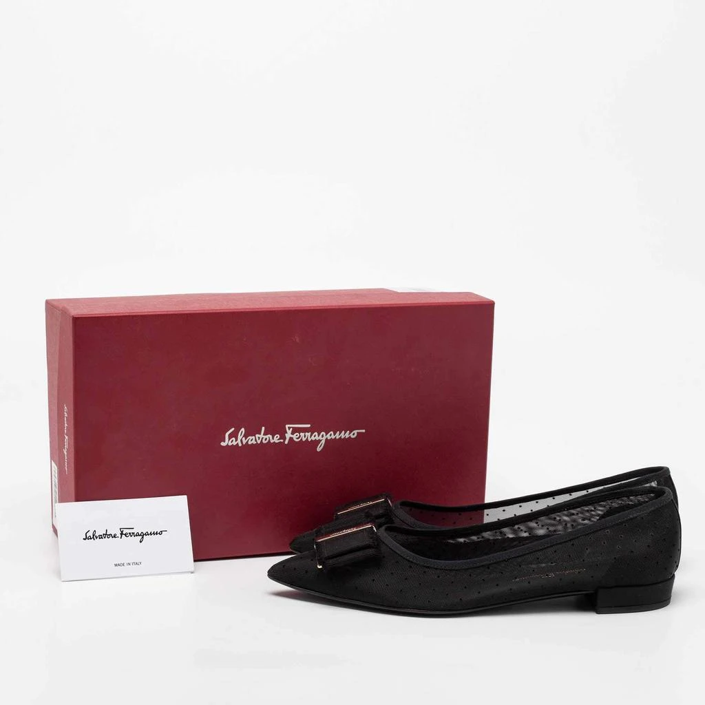 Salvatore Ferragamo Black Mesh Zeri Ballet Flats Size 38.5 商品