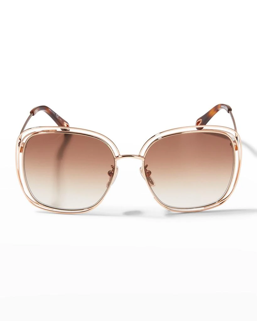 商品Chloé|Cutout Square Metal Sunglasses,价格¥1715,第3张图片详细描述