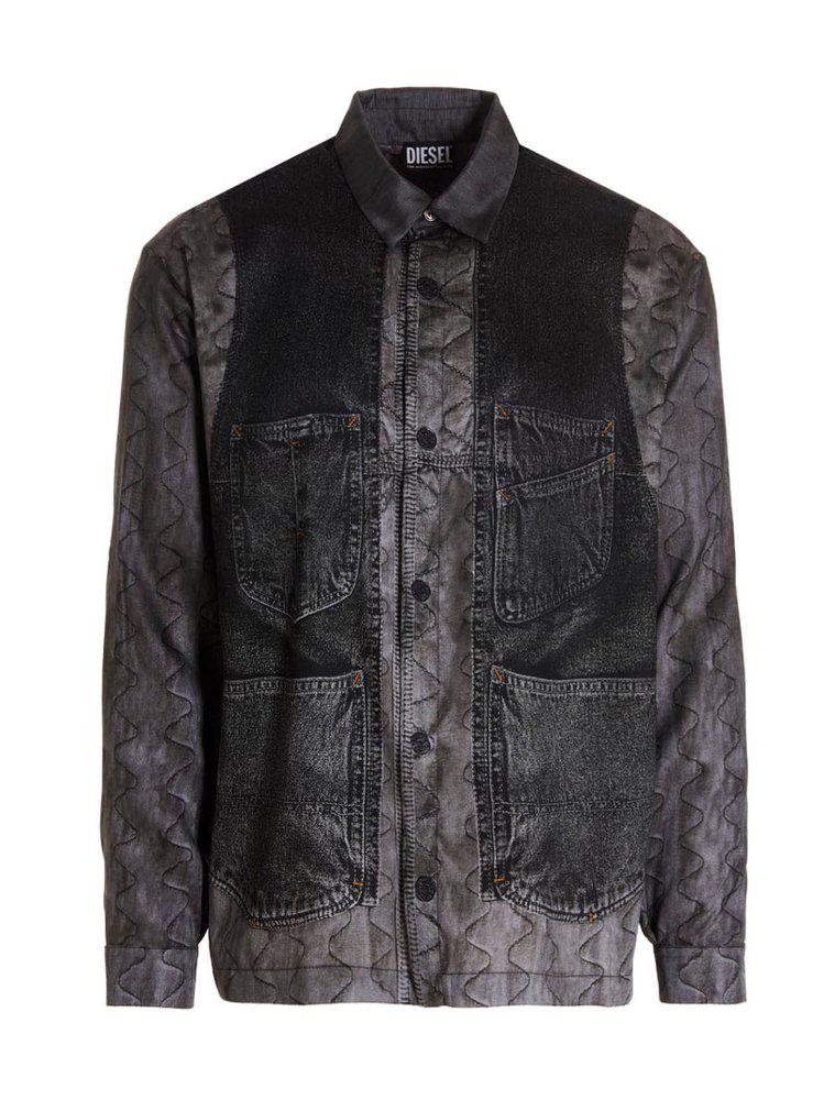 Diesel S-Gilliam Buttoned Satin Shirt商品第1张图片规格展示