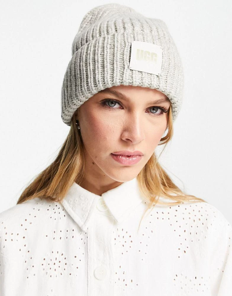 商品UGG|UGG rib knit beanie in grey,价格¥220,第3张图片详细描述