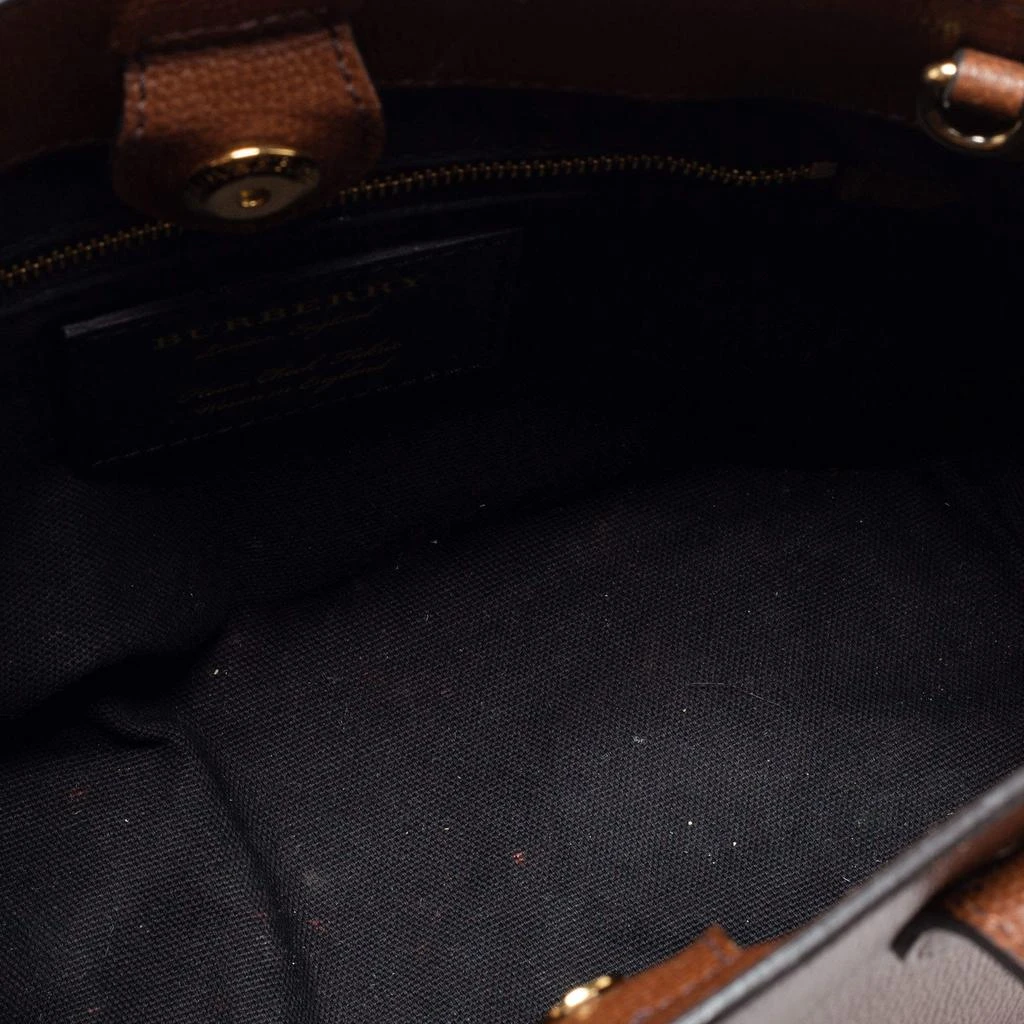 Burberry Brown Leather and House Check Fabric Small Banner Tote 商品