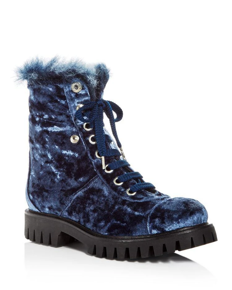 商品Isa Tapia|Women's Rocky Velvet & Fur Lace Up Booties,价格¥1946,第1张图片