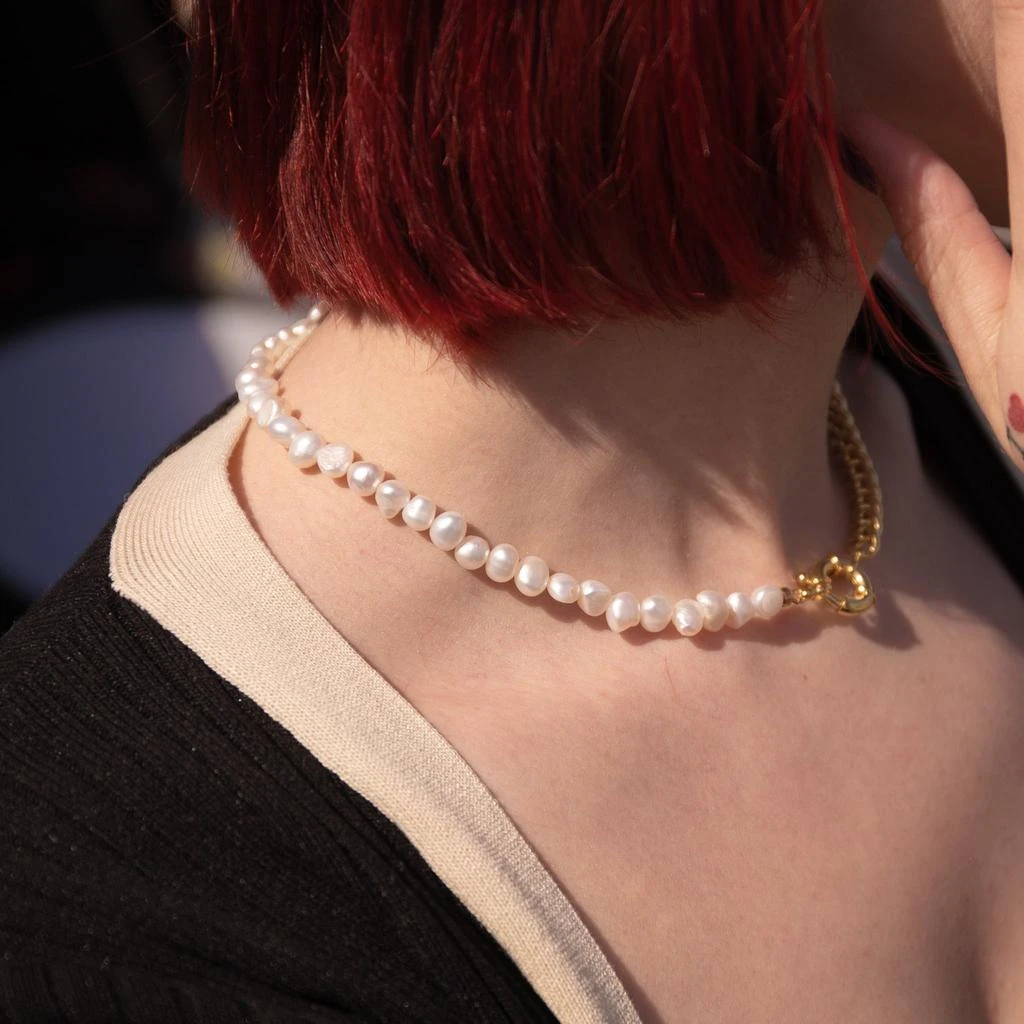 商品Joey Baby|Lauren Pearl Chain Necklace,价格¥284,第2张图片详细描述
