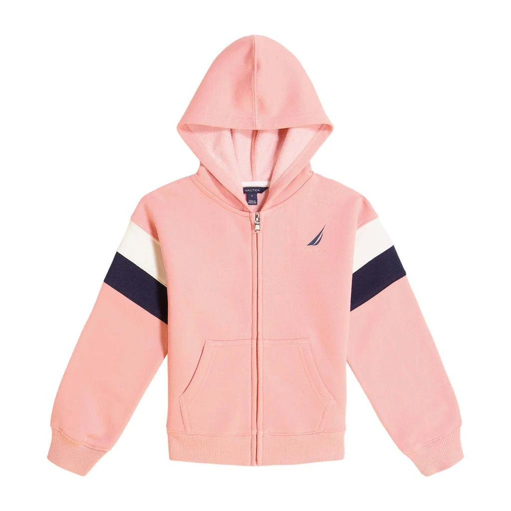 商品Nautica|Nautica Toddler Girls' Fleece Colorblock Hoodie (2T-4T),价格¥113,第1张图片