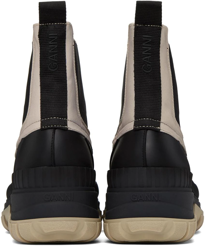 商品Ganni|Beige & Black Outdoor Chelsea Boots,价格¥1604,第2张图片详细描述
