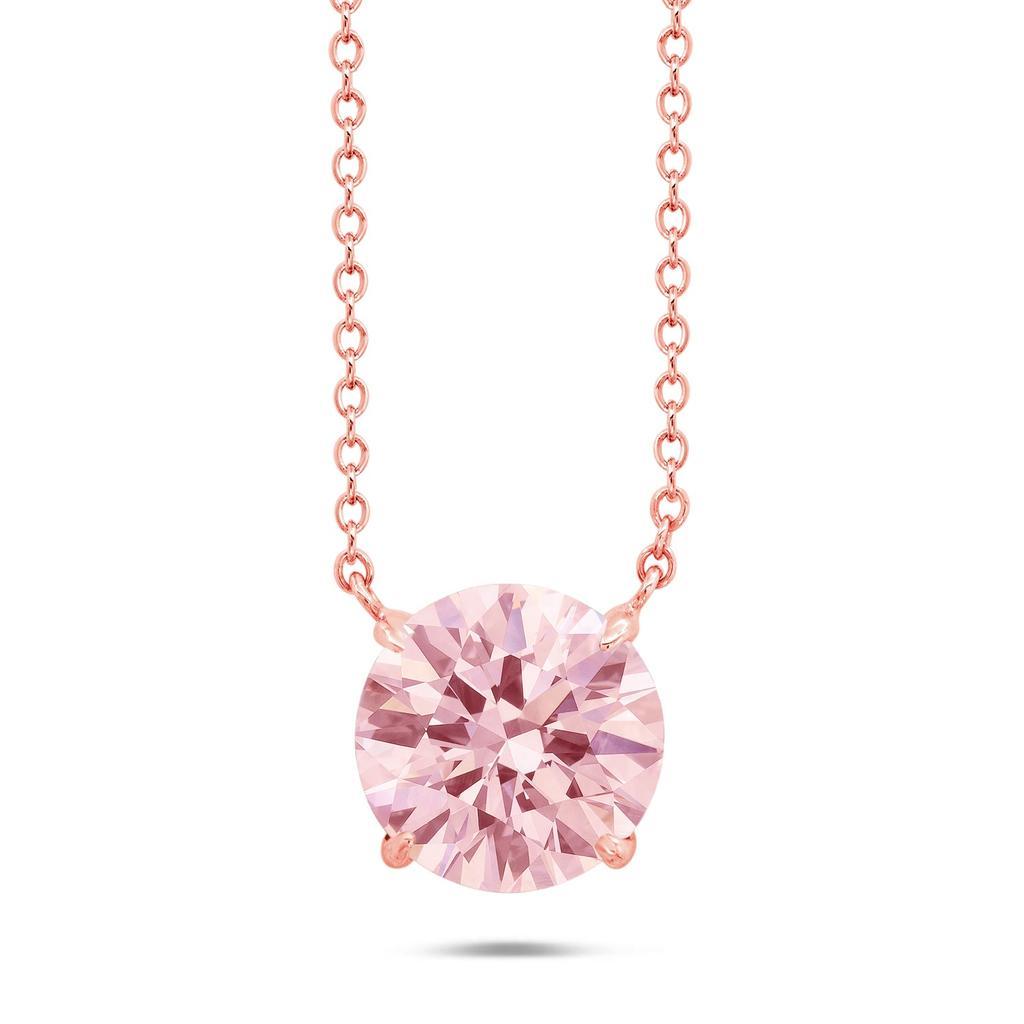 商品Nicole Miller|Sterling Silver and 14k Rose Gold Overlay Gemstone Round Solitaire Pendant Necklace on 18 Inch Adjustable Chain,价格¥369-¥532,第7张图片详细描述