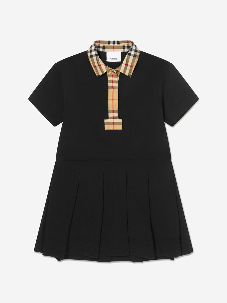 Burberry Black Girls Check Collar Sigrid Dress商品第1张图片规格展示