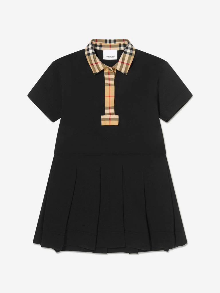 商品Burberry|Burberry Black Girls Check Collar Sigrid Dress,价格¥1957,第1张图片